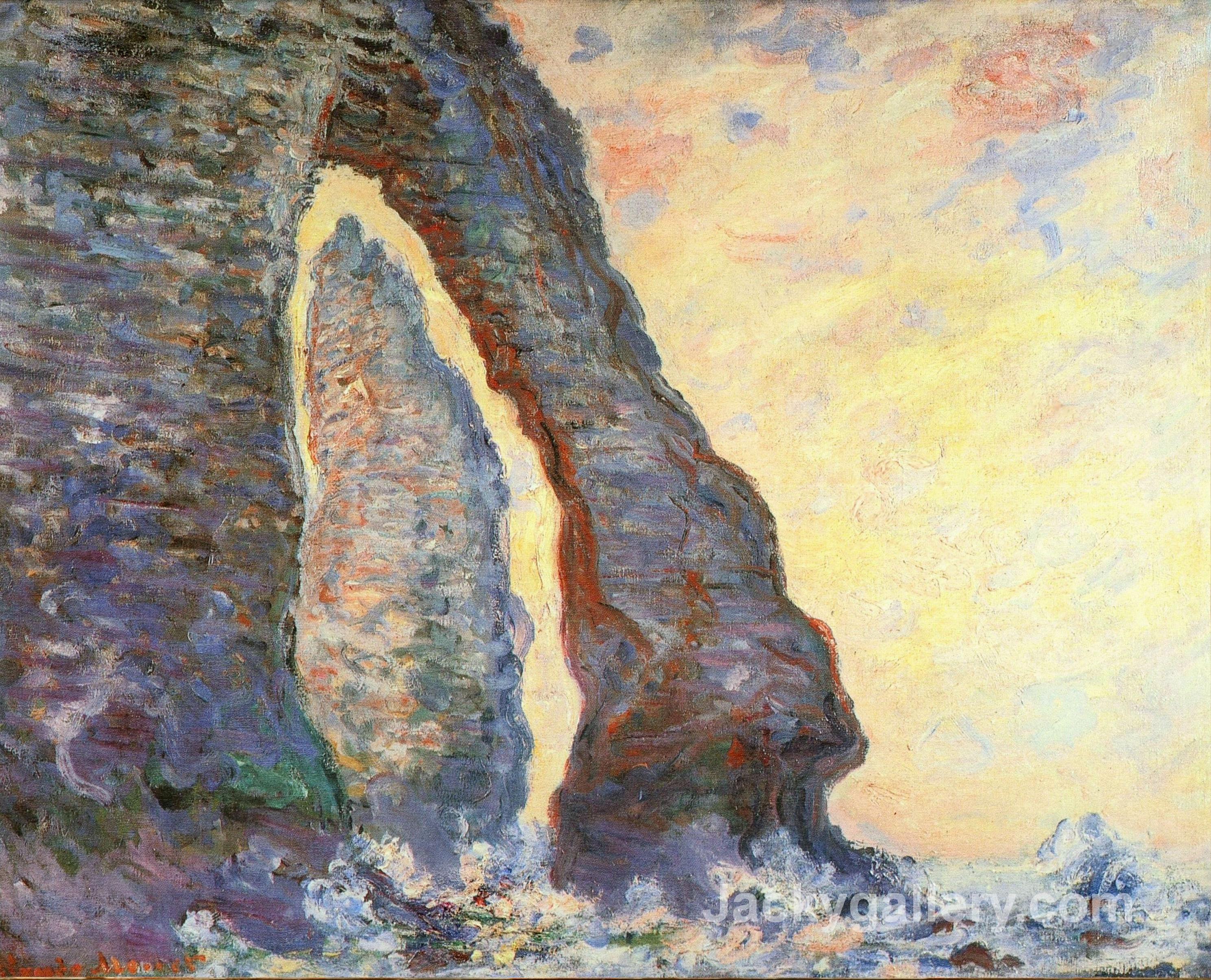 The Rock Needle Seen through the Porte d Aval by Claude Monet paintings reproduction